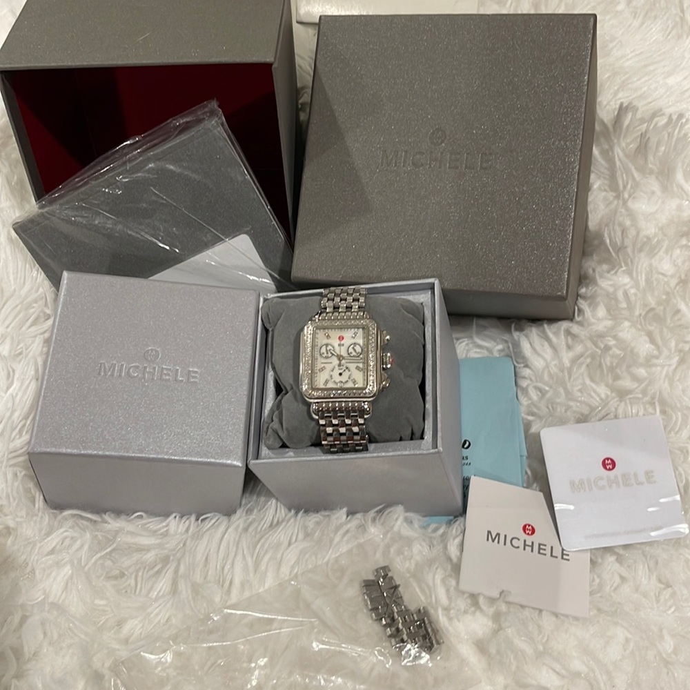 Michele Watch  Deco Diamond-Accented
